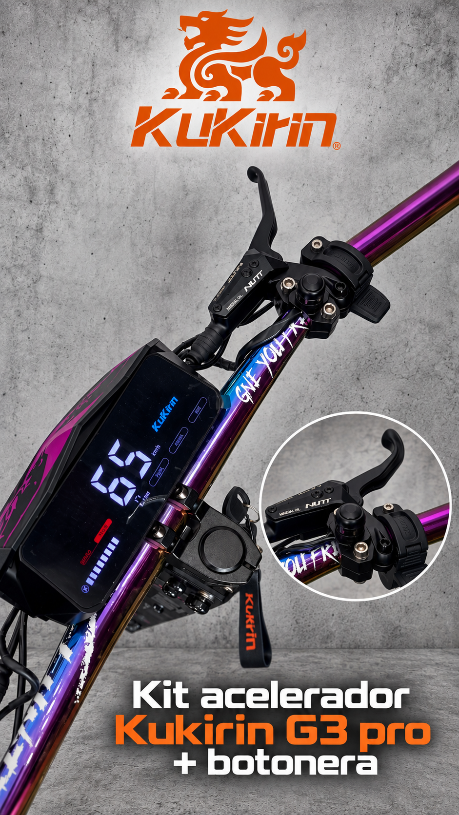 Kit de acelerador Kukirin g3 pro + botonera ⚡️