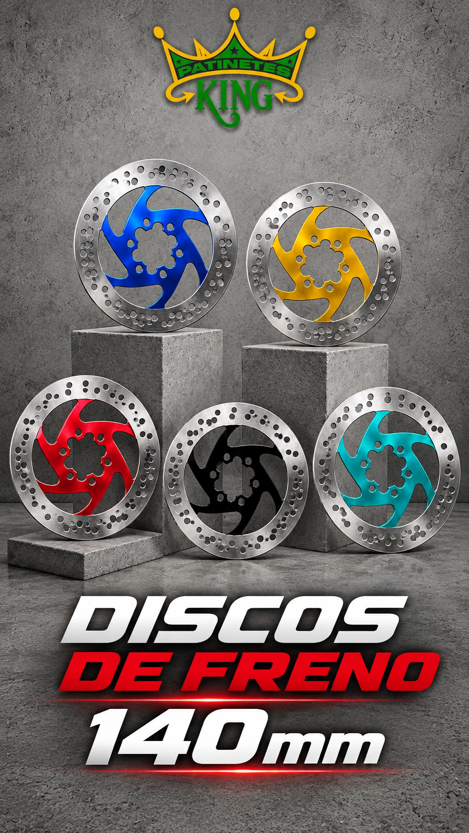 Discos de freno de 140 mm ⚙️